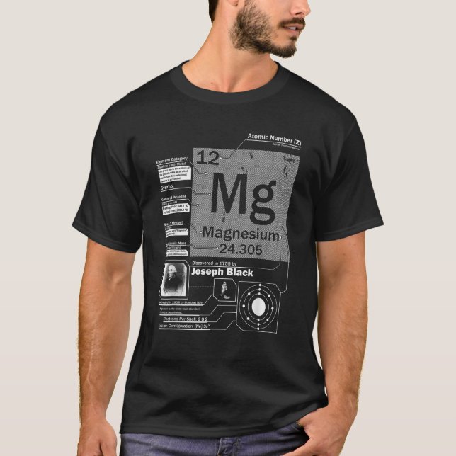 Camiseta Elemento Mg De Magnésio Número Atômica 12 Ciência  (Frente)