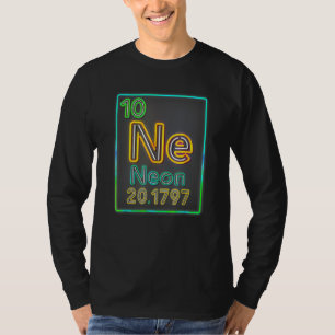 Camiseta Elemento Neon Da Química Mesa Periódica Para S