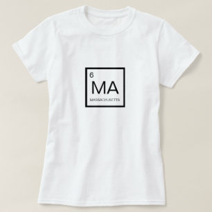 Camiseta Elemento Periódico de Mesa de Massachusetts