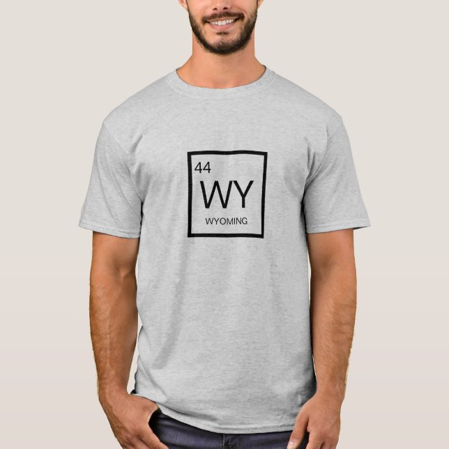 Camiseta Elemento Periódico de Mesa do Wyoming (Frente)