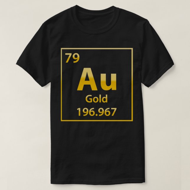 Camiseta elemento químico Au Dourado (Frente do Design)
