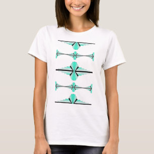 Camiseta Elementos da arte deco em verde claro
