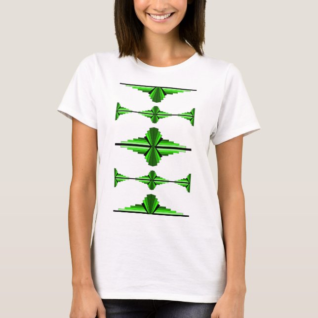 Camiseta Elementos da arte em verde profundo (Frente)