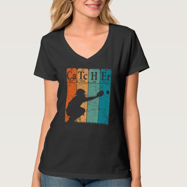 Camiseta Elementos da Tabela Periódica de Beisebol Nerd Gat (Frente)