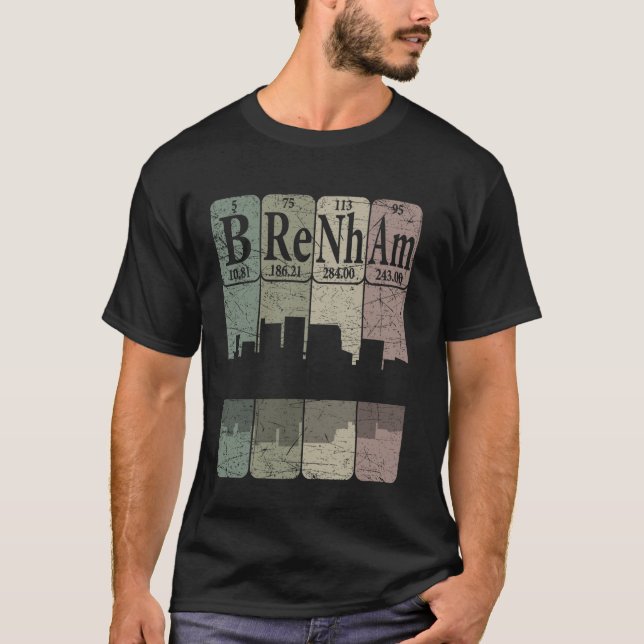 Camiseta Elementos da Tabela Periódica de Brenham Brenham T (Frente)