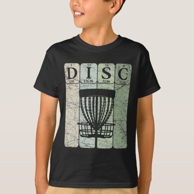 Camiseta Elementos da Tabela Periódica de Disc Golf Frolf J (Frente)