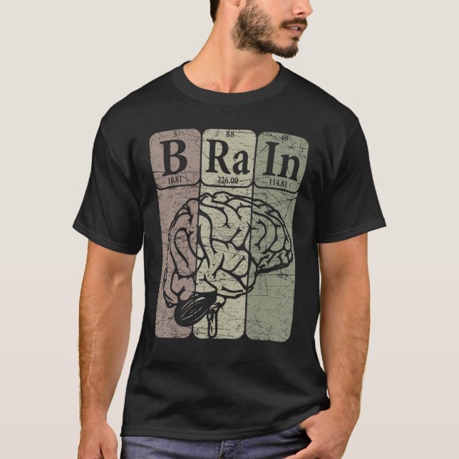 Camiseta Elementos da Tabela Periódica do Cérebro Neurologi (Frente)
