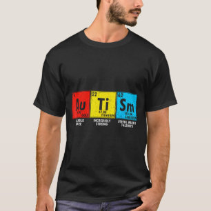 Camiseta Elementos de Conscientização do Autismo Tabela Per