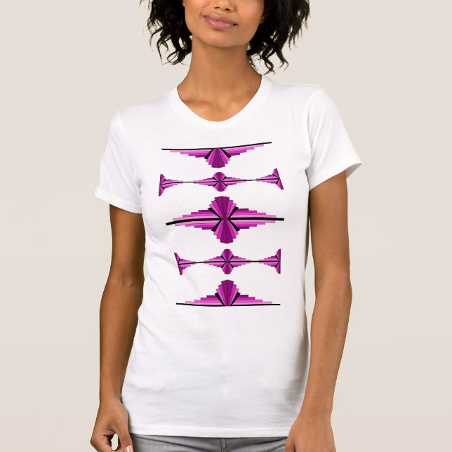 Camiseta Elementos de deco de arte em rosa profundo (Frente)
