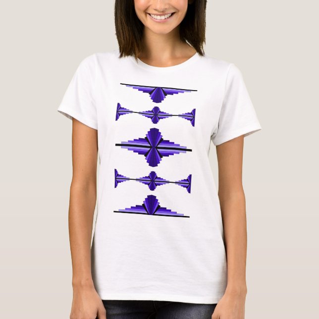 Camiseta Elementos de deco de arte em roxo profundo (Frente)