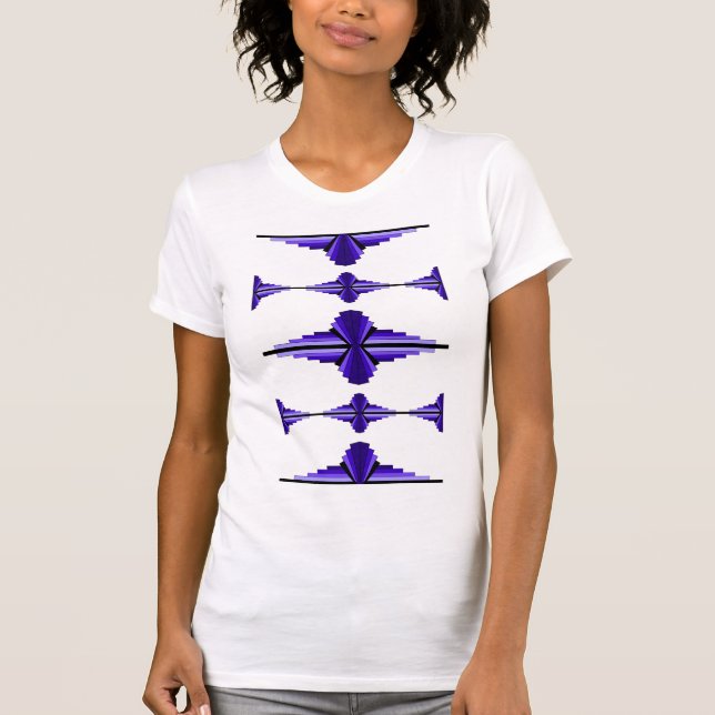 Camiseta Elementos de deco de arte em roxo profundo (Frente)