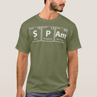 Camiseta Elementos de Mesa Periódicos SPAm do Spam