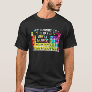 Camiseta Elementos De Uma Grande Enfermeira   Enfermeira