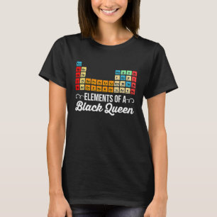 Camiseta Elementos De Uma Rainha Negra Tabela Periódica De