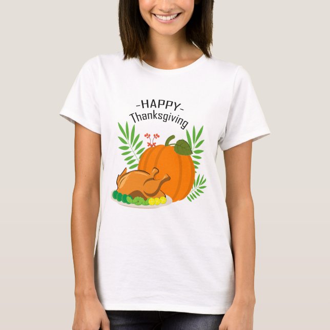 Camiseta Elementos design do tema Ação de Graças (Frente)