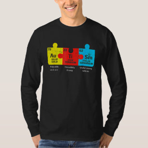 Camiseta Elementos do Autismo Sensibilização Periódica da M