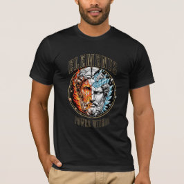 Camiseta Elementos do Poder Interior - Estátua de Fogo e Ge