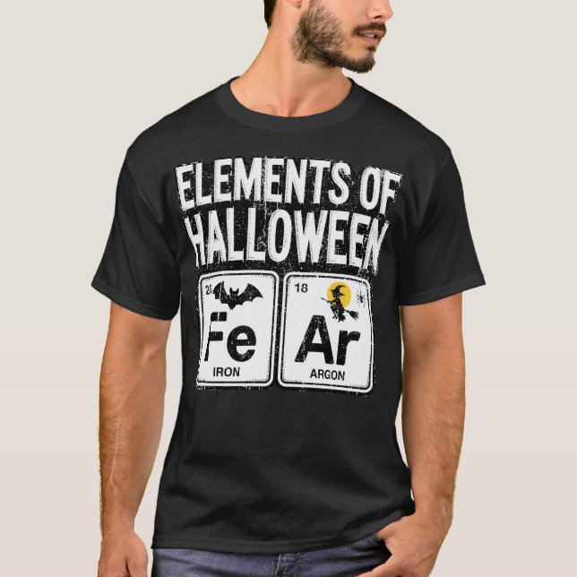 Camiseta Elementos Do Professor De Halloween-Fotoroom (Frente)