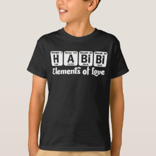 Camiseta Elementos Habibi do Amor Palavra Árabe Periódica d