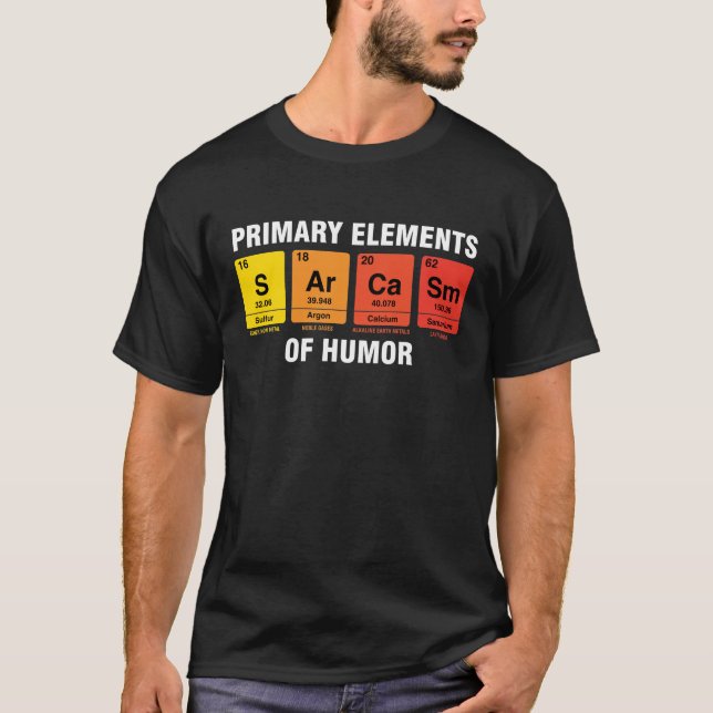 Camiseta Elementos Periódicos de Mesa Humor Sarcasmo (Frente)