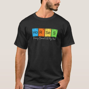 Camiseta Elementos Primários De Cavalos Do Meu Coração Hors