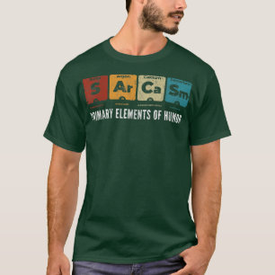 Camiseta Elementos Primários do Sarcasm da Humor Science S