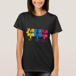 Camiseta Elementos Químicos Autismo- Autismo Engraçado Cons
