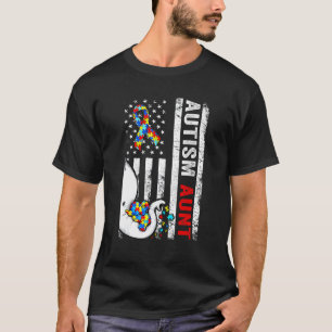 Camiseta Elena Autista Tia Bandeira Americana Angustiada Qu