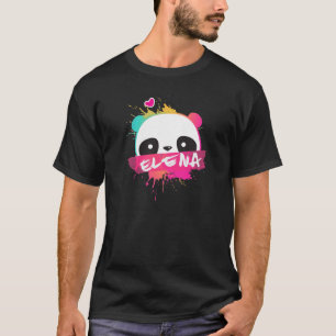 Camiseta ELENA - Belo nome de garota com um panda adorável