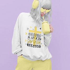 Camiseta Elenco de fé cristã abençoada, amarelo