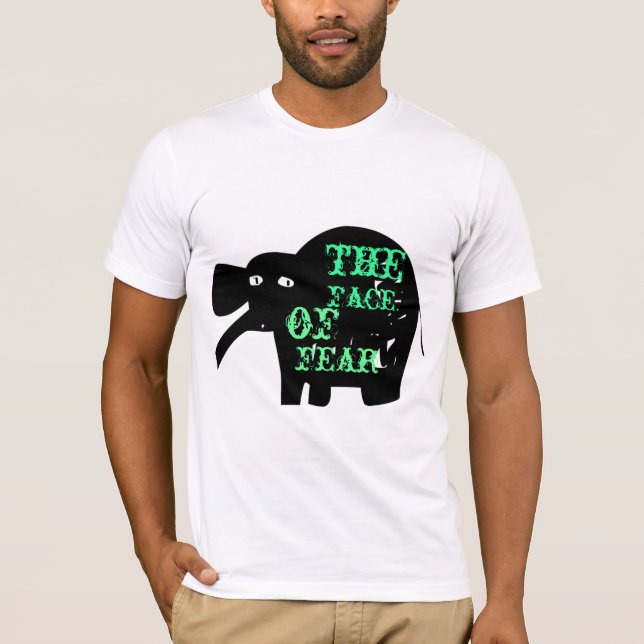 Camiseta elepante, cara, de, medo (Frente)