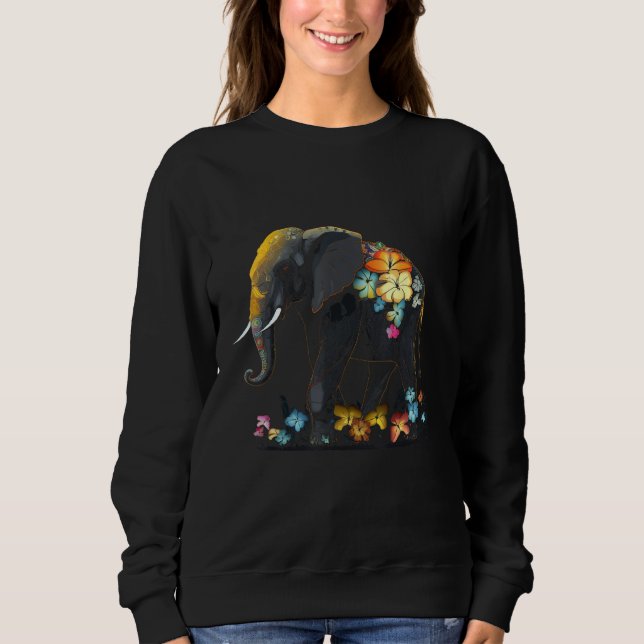 Camiseta Elephant Animal Africa Flowers Elephant 3 (Frente)