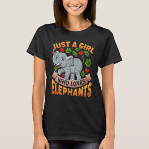 Camiseta Elephant Animal Apenas Uma Menina Que Ama Elefante