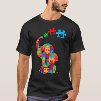 Camiseta Elephant Autism Cute Elephant Puzzle Piece Autism