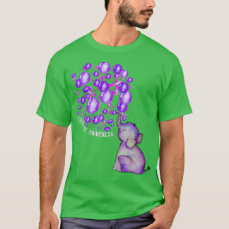 Camiseta Elephant Blowing Up Purple Balloons Overdose Aware