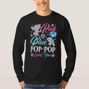 Camiseta Elephant Blue Pop, Pop de cor-de-rosa, ama você gr