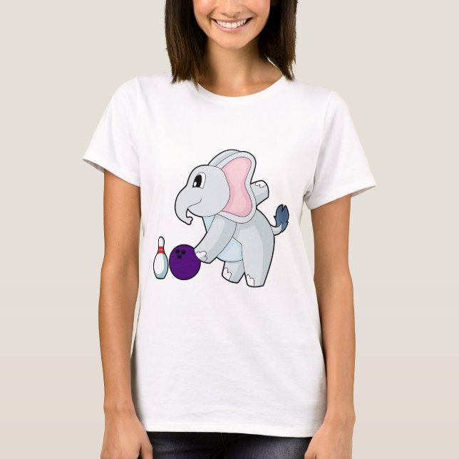Camiseta Elephant Bowling Bowling ball Bowling pin (Frente)
