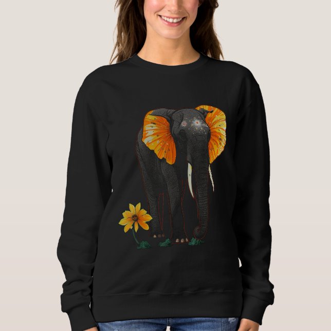 Camiseta Elephant Flowers Artwork - African Art Elephant (Frente)