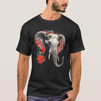 Camiseta Elephant Flowers Music Animal Elephant