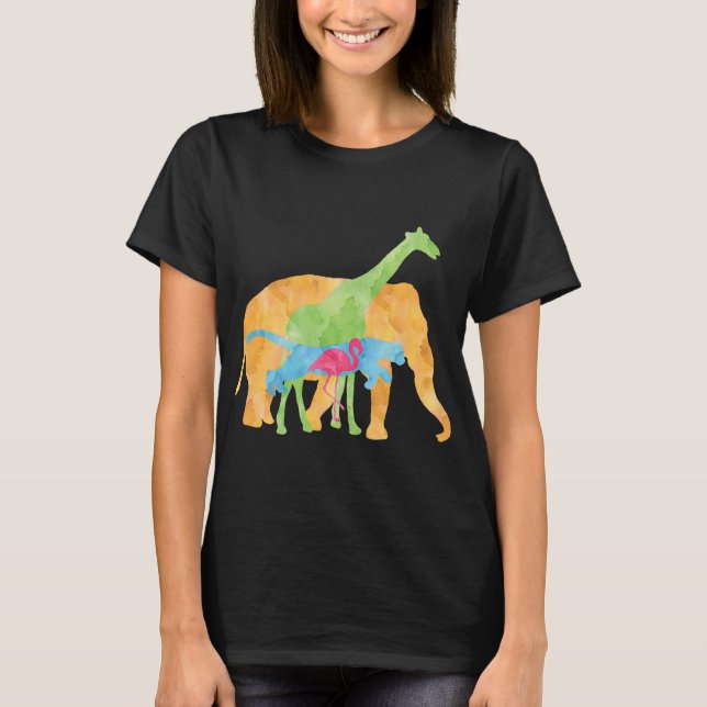 Camiseta Elephant Giraffe Giraffes Africa (Frente)