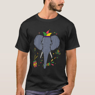Camiseta Elephant Jester Hat Cute Mardi Gras Carnival Anima