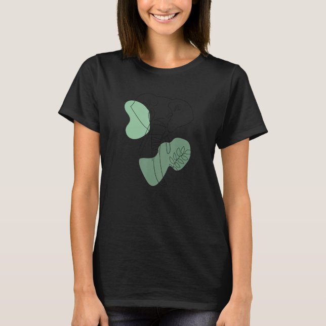 Camiseta Elephant Line Animals Abstract Art (Frente)