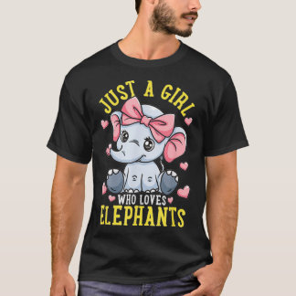 Camiseta Elephant Lover Gift Apenas Uma Menina Que Ama Elef