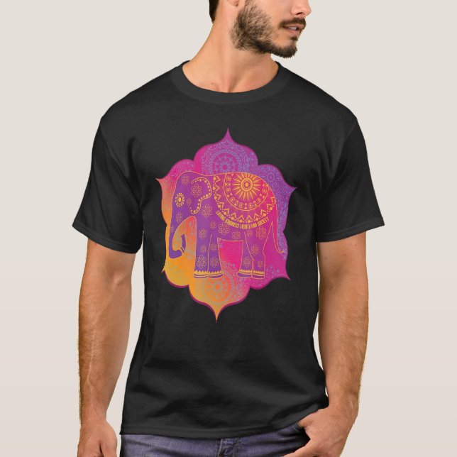 Camiseta Elephant Mandala Mindfulness Loving Kindness Medit (Frente)