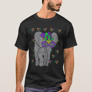Camiseta Elephant Mardi Gras Mask Cute Carnival Nola Men Wo