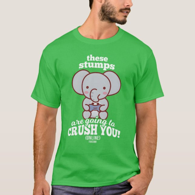 Camiseta Elephant plays video games vintage (Frente)