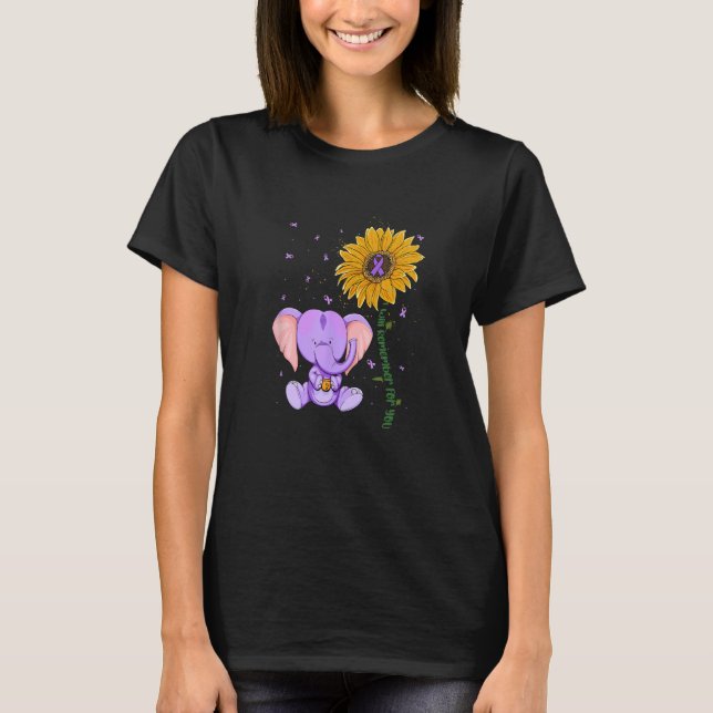 Camiseta Elephant Purple I ll Remember For You Alzheimer s  (Frente)