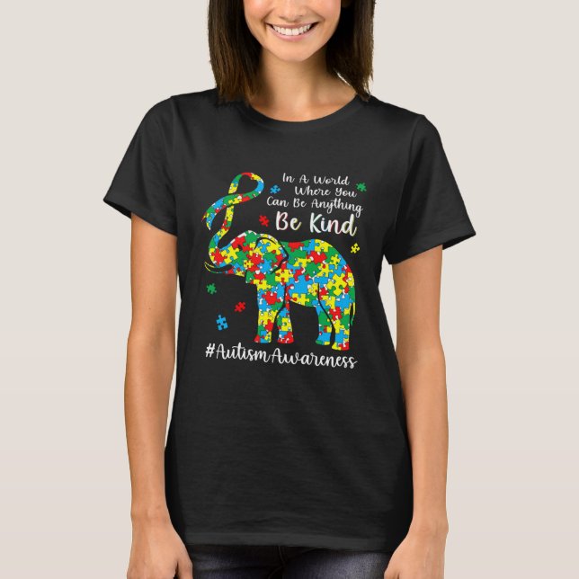 Camiseta Elephant Puzzle Piece Autism Awareness Month For K (Frente)