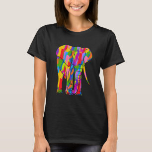 Camiseta Elephant Rainbow Color Animal Art