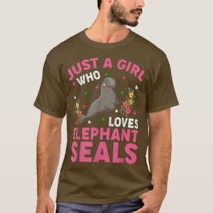 Camiseta Elephant Seal Fish Lover Apenas Uma Menina Que O A